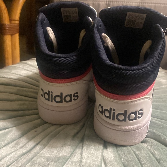 Adidas White and Navy High-Top Sneakers - Picture 4 of 8